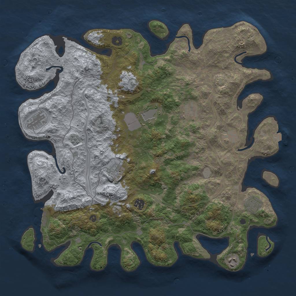 Rust Map: Procedural Map, Size: 4250, Seed: 33550019, 15 Monuments