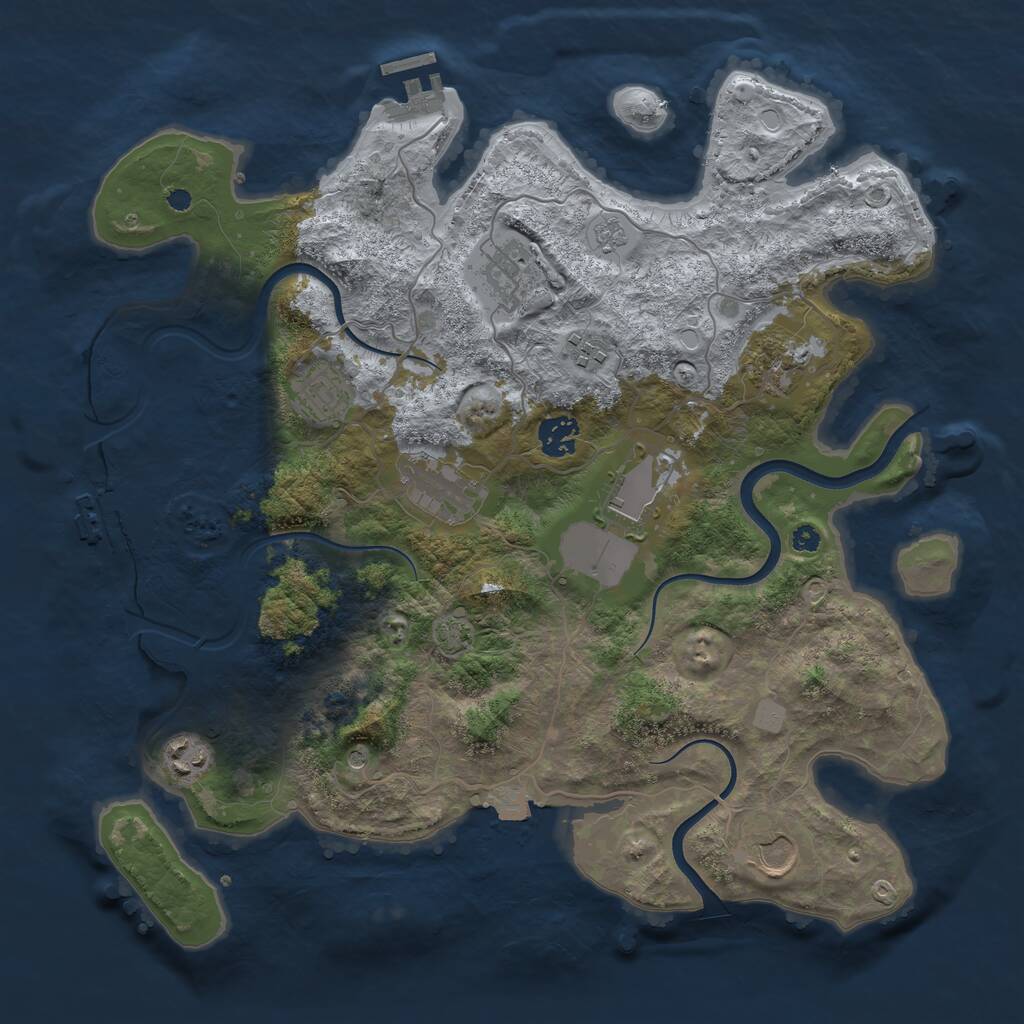 Rust Map: Procedural Map, Size: 3700, Seed: 52795983, 15 Monuments