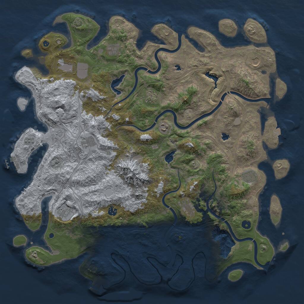 Rust Map: Procedural Map, Size: 5000, Seed: 1871400144, 17 Monuments
