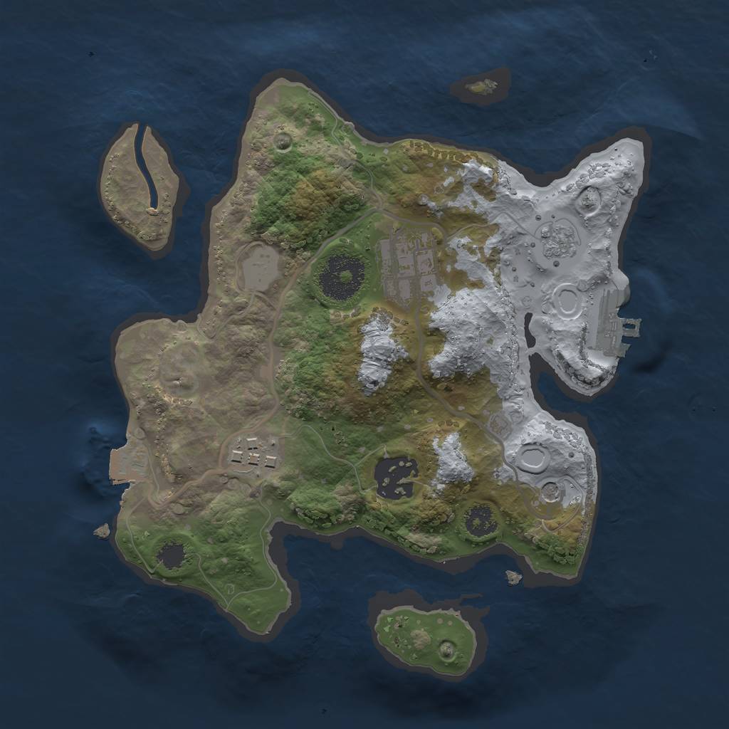 Rust Map: Procedural Map, Size: 2400, Seed: 1098388957, 9 Monuments