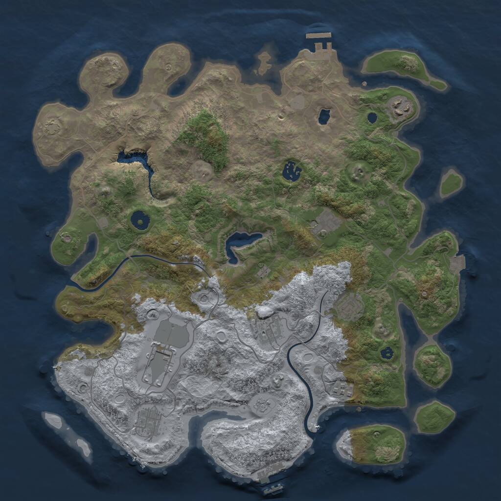 Rust Map: Procedural Map, Size: 4000, Seed: 26323422, 14 Monuments