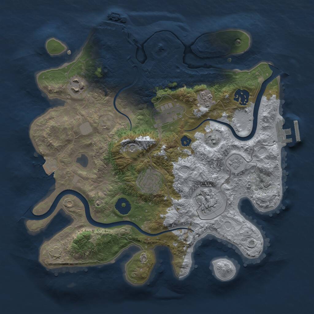 Rust Map: Procedural Map, Size: 3000, Seed: 799063780, 12 Monuments