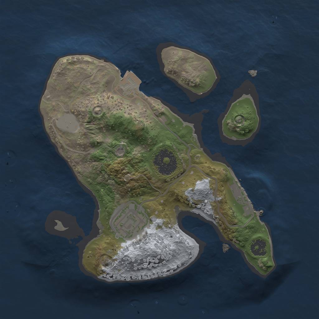 Rust Map: Procedural Map, Size: 2000, Seed: 1373795530, 5 Monuments