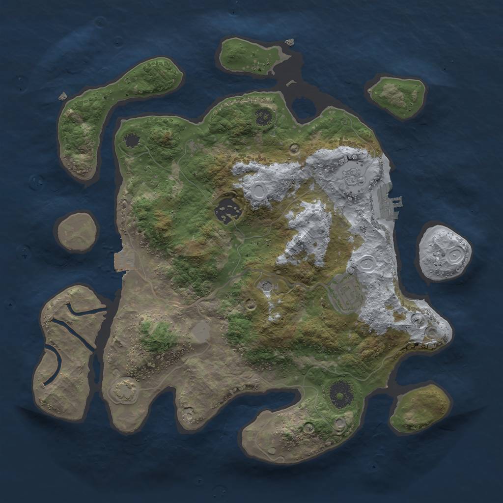 Rust Map: Procedural Map, Size: 3000, Seed: 1322062976, 9 Monuments
