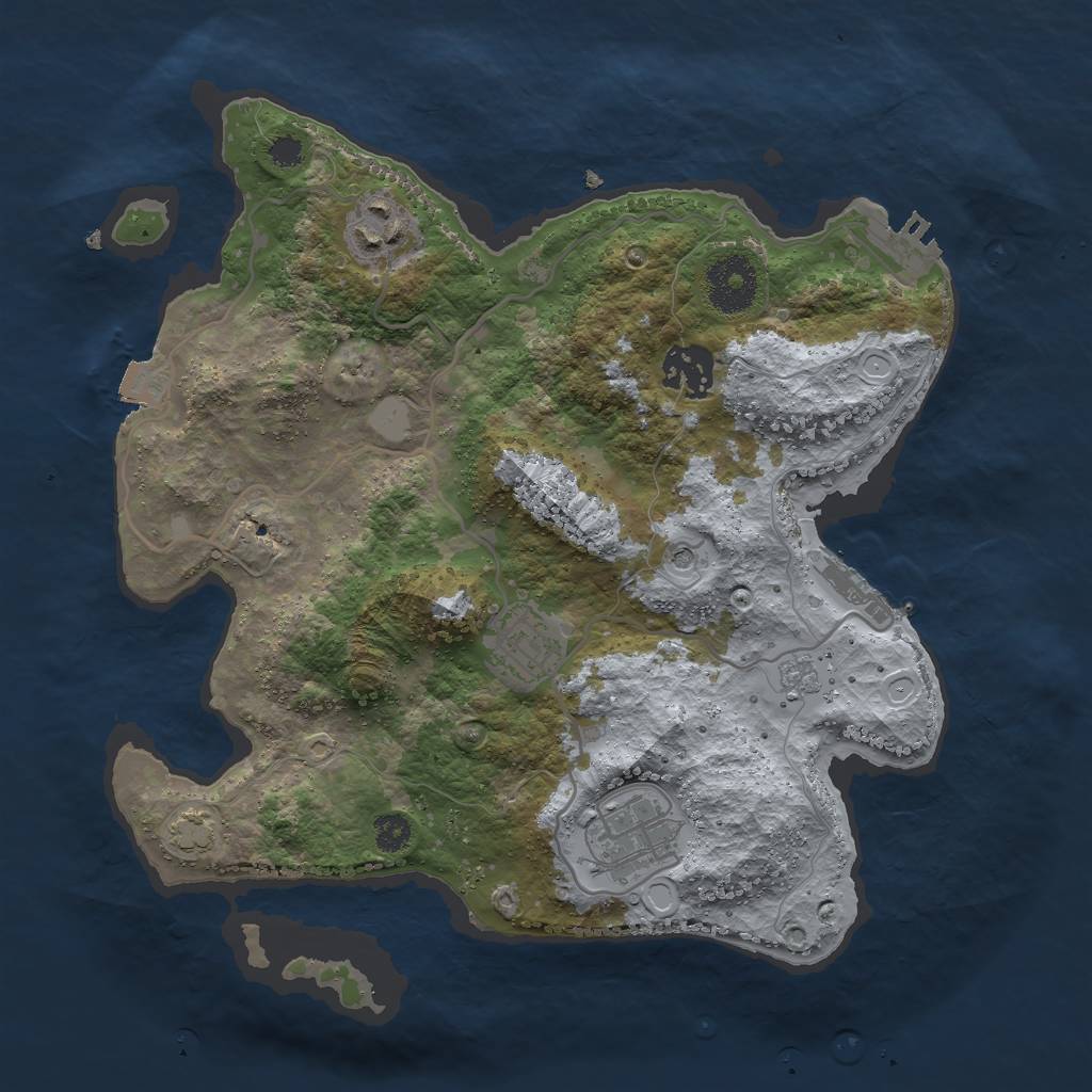 Rust Map: Procedural Map, Size: 3000, Seed: 97751, 12 Monuments