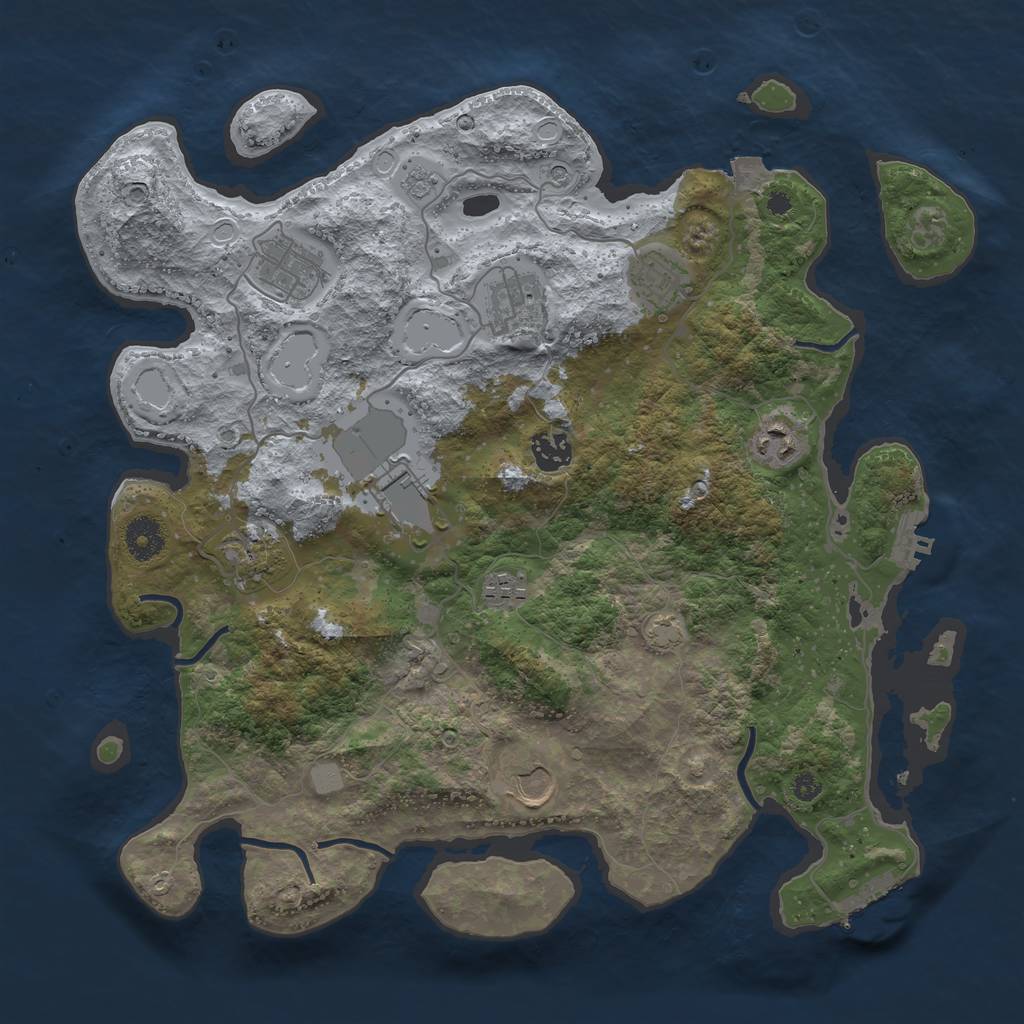 Rust Map: Procedural Map, Size: 3750, Seed: 1505, 17 Monuments