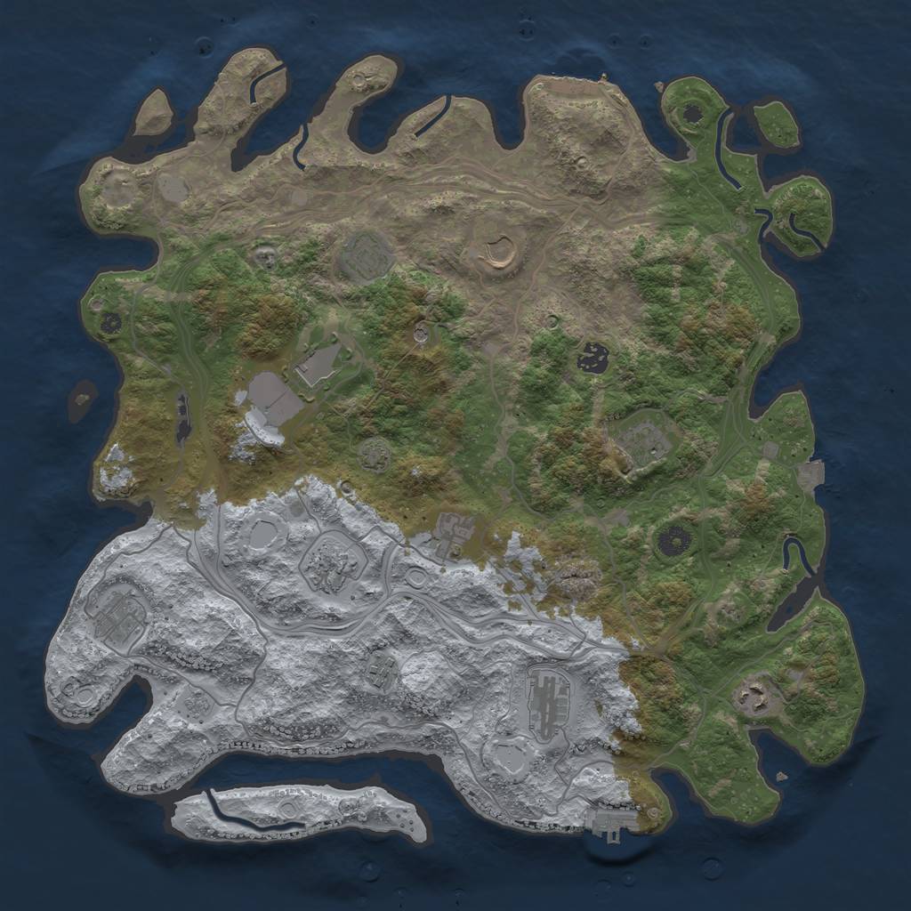 Rust Map: Procedural Map, Size: 4300, Seed: 28789824, 19 Monuments
