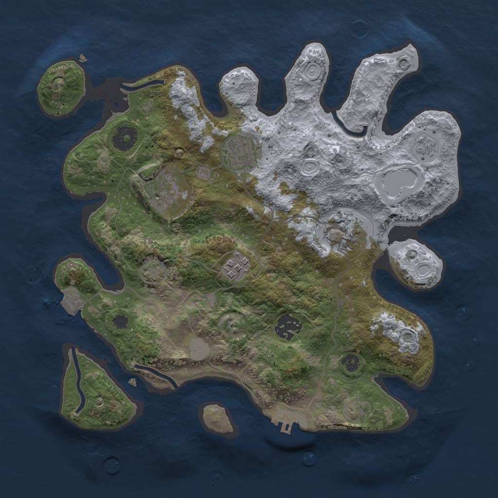 Rust Map: Procedural Map, Size: 3000, Seed: 12199, 11 Monuments