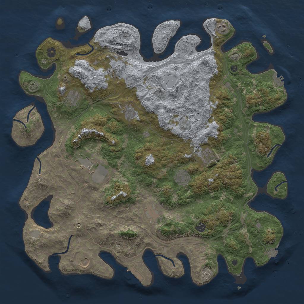 Rust Map: Procedural Map, Size: 4600, Seed: 22446677, 19 Monuments