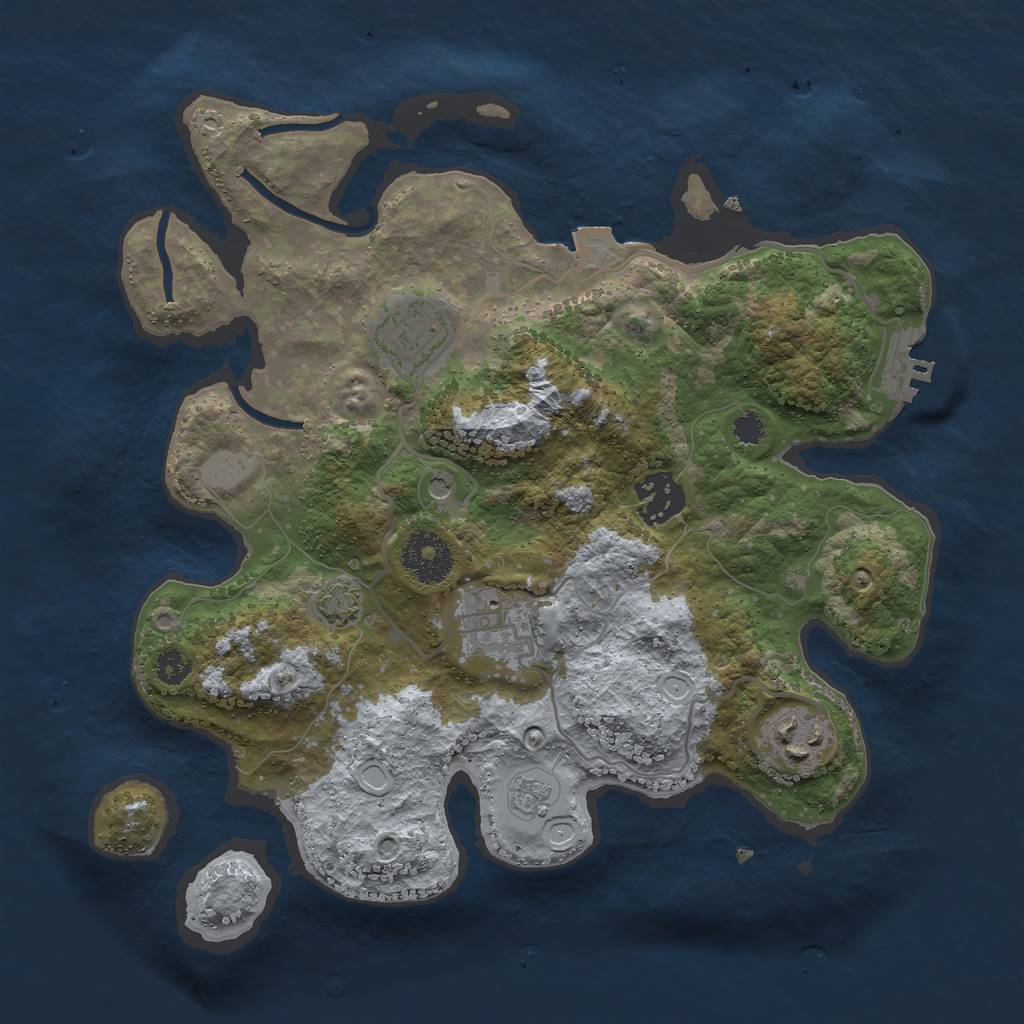 Rust Map: Procedural Map, Size: 3000, Seed: 47188924, 11 Monuments