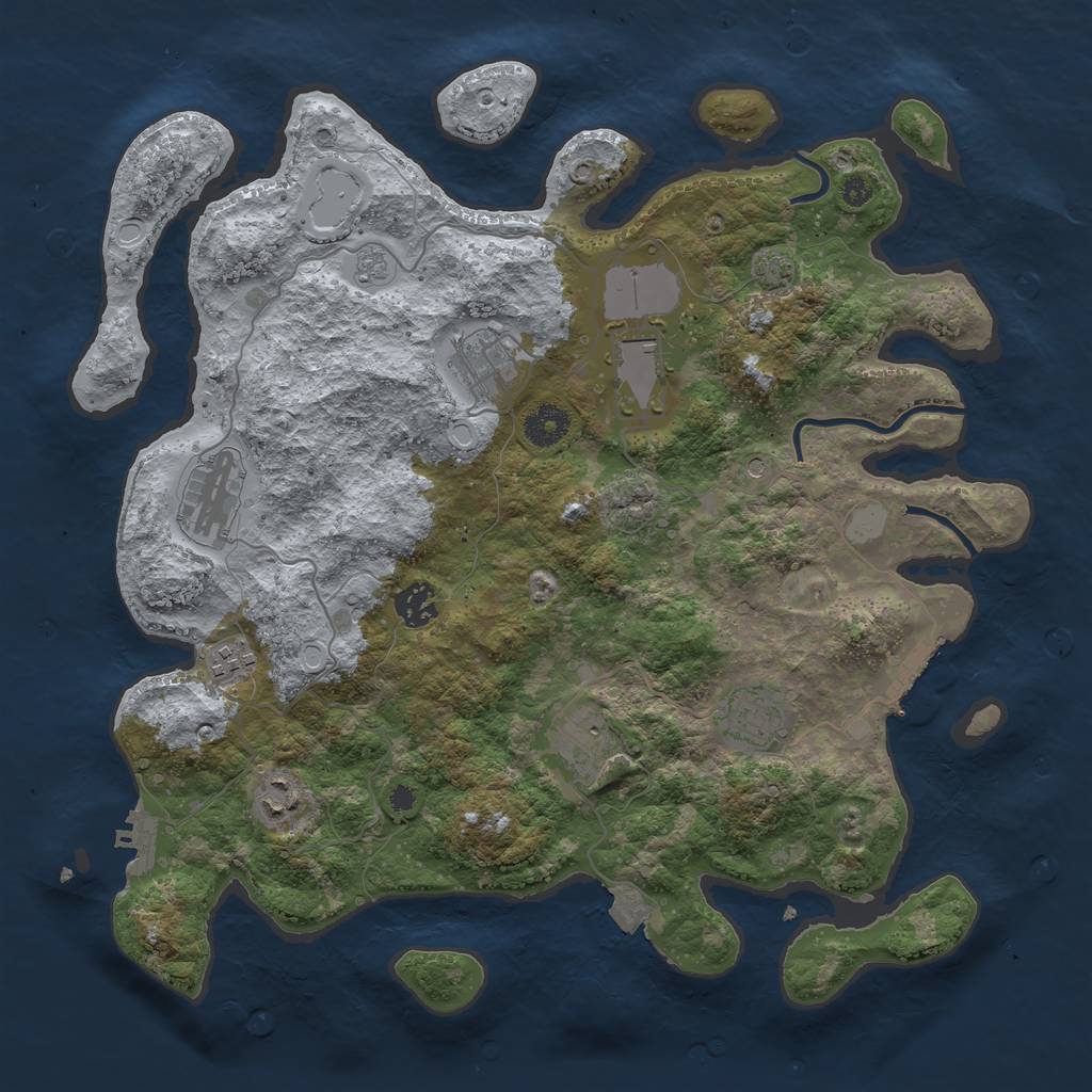 Rust Map: Procedural Map, Size: 3750, Seed: 63175053, 16 Monuments