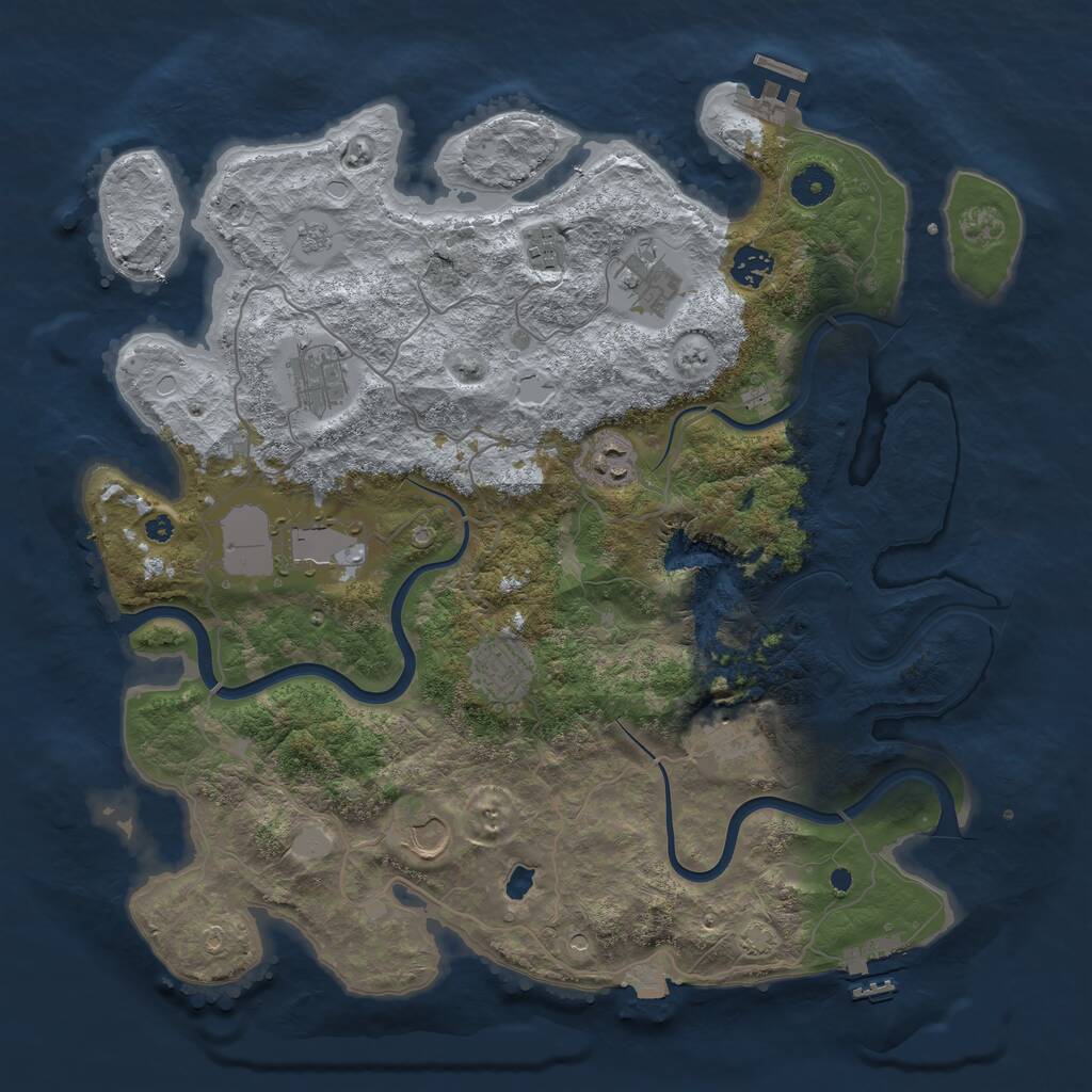 Rust Map: Procedural Map, Size: 4000, Seed: 821938, 15 Monuments