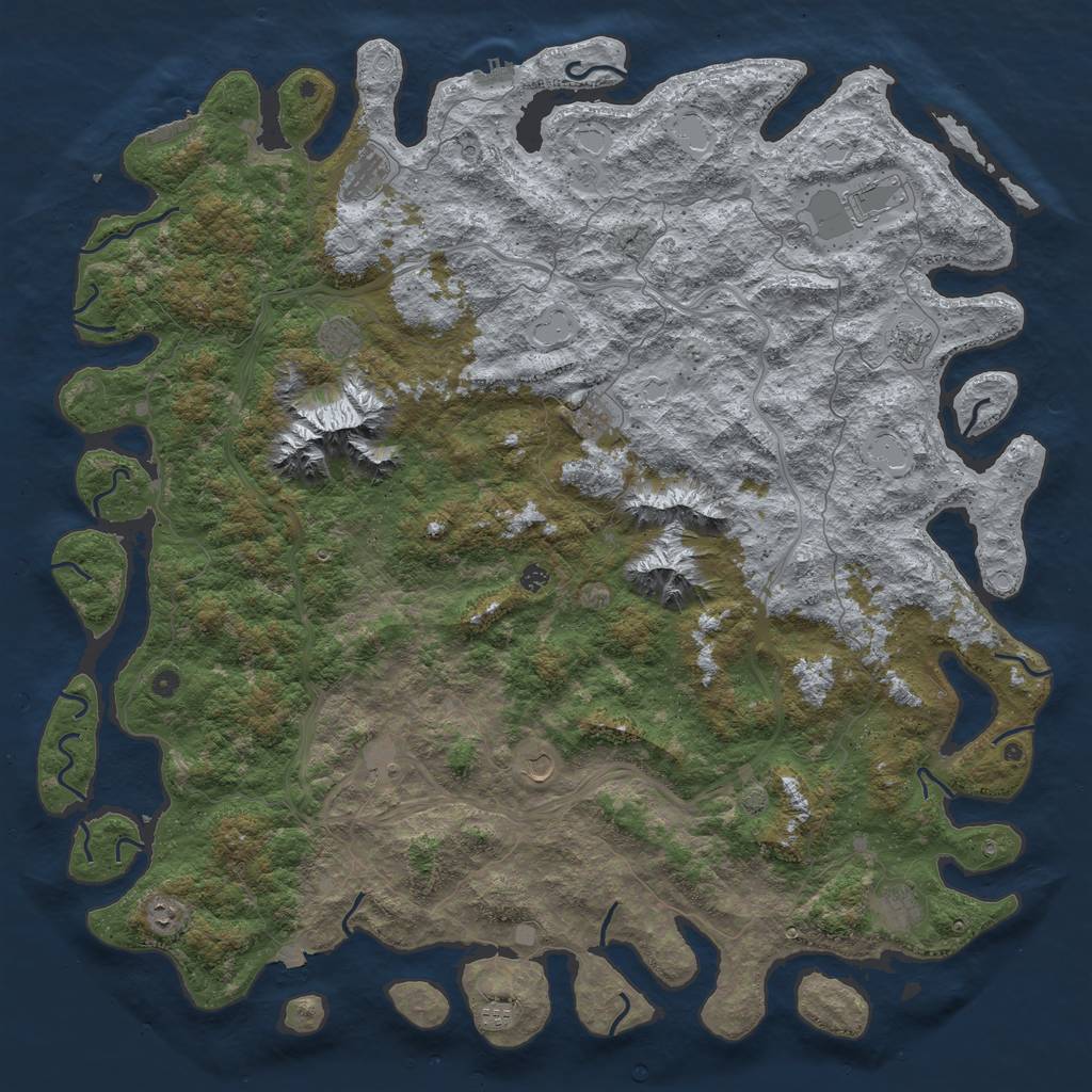 Rust Map: Procedural Map, Size: 6000, Seed: 18049, 19 Monuments