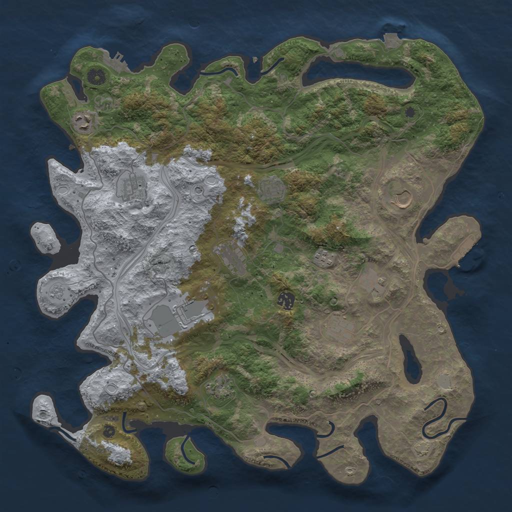 Rust Map: Procedural Map, Size: 4300, Seed: 25467938, 19 Monuments
