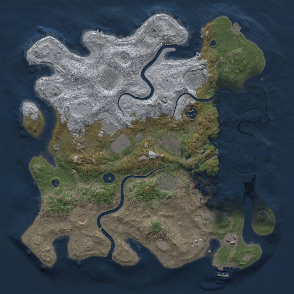Rust Map: Procedural Map, Size: 3900, Seed: 20311926, 17 Monuments