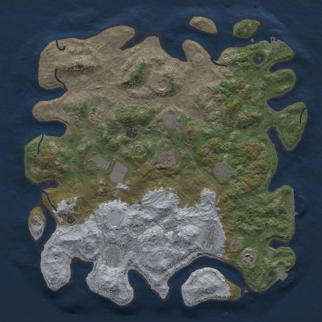 Rust Map: Procedural Map, Size: 4250, Seed: 71320135, 19 Monuments