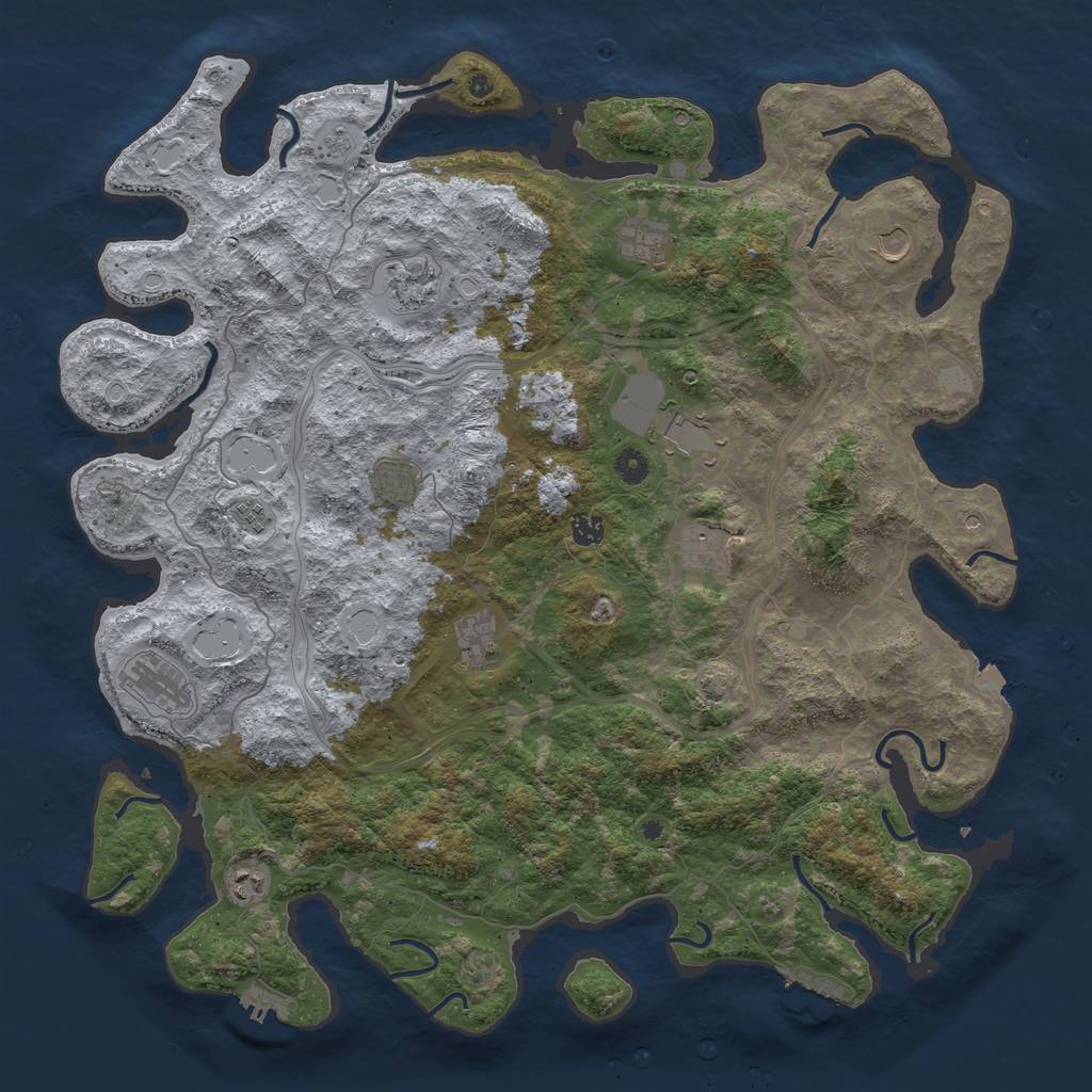 Rust Map: Procedural Map, Size: 4800, Seed: 971036936, 19 Monuments