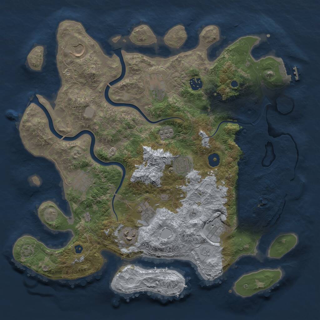 Rust Map: Procedural Map, Size: 3750, Seed: 38574462, 15 Monuments