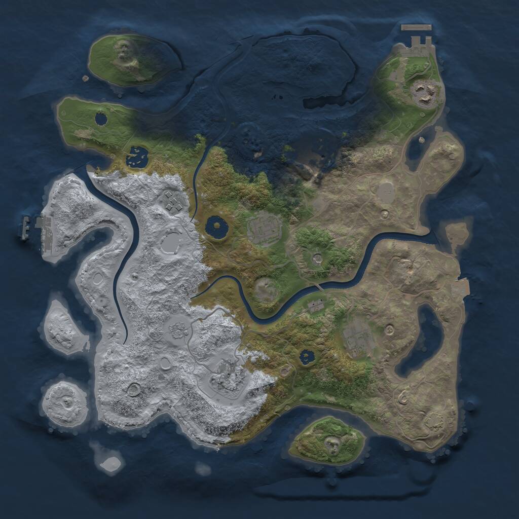 Rust Map: Procedural Map, Size: 3450, Seed: 5013512, 13 Monuments