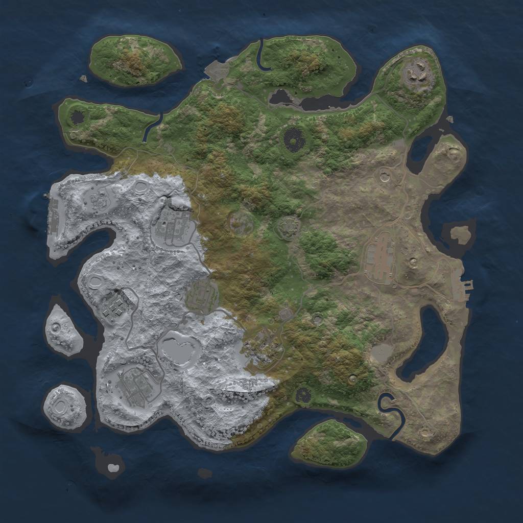 Rust Map: Procedural Map, Size: 3450, Seed: 5013512, 15 Monuments