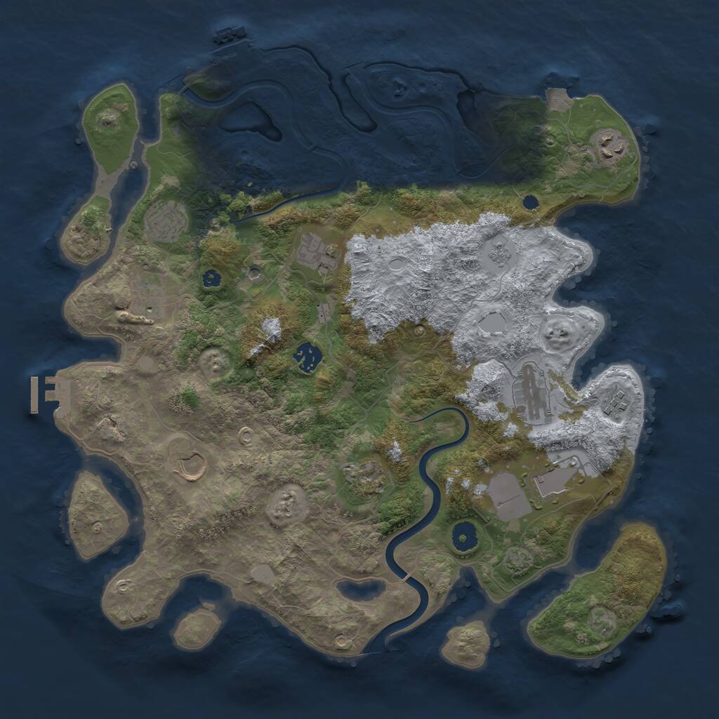 Rust Map: Procedural Map, Size: 3900, Seed: 63112982, 16 Monuments