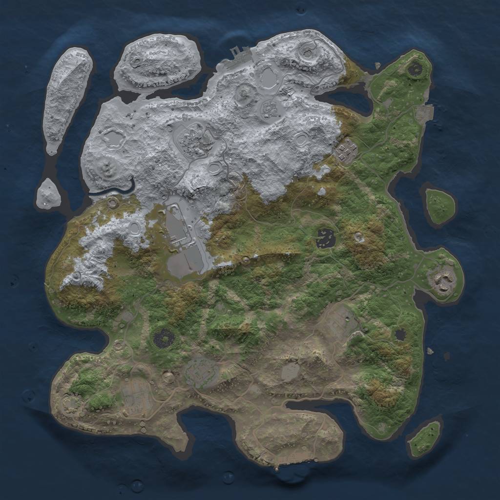 Rust Map: Procedural Map, Size: 3650, Seed: 89255890, 16 Monuments
