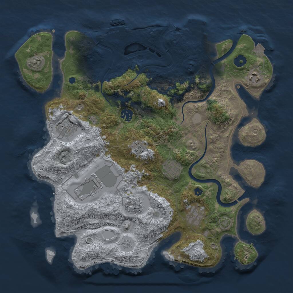 Rust Map: Procedural Map, Size: 3600, Seed: 7941002, 14 Monuments