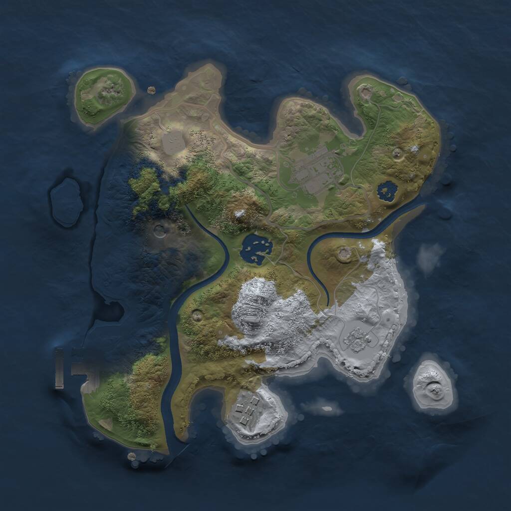 Rust Map: Procedural Map, Size: 2500, Seed: 29776, 7 Monuments