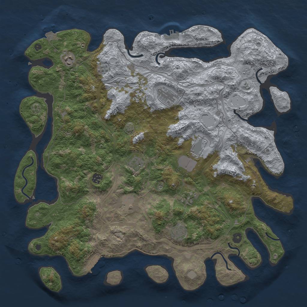 Rust Map: Procedural Map, Size: 4500, Seed: 18049, 17 Monuments