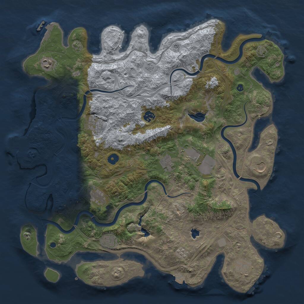 Rust Map: Procedural Map, Size: 4300, Seed: 79182322, 16 Monuments