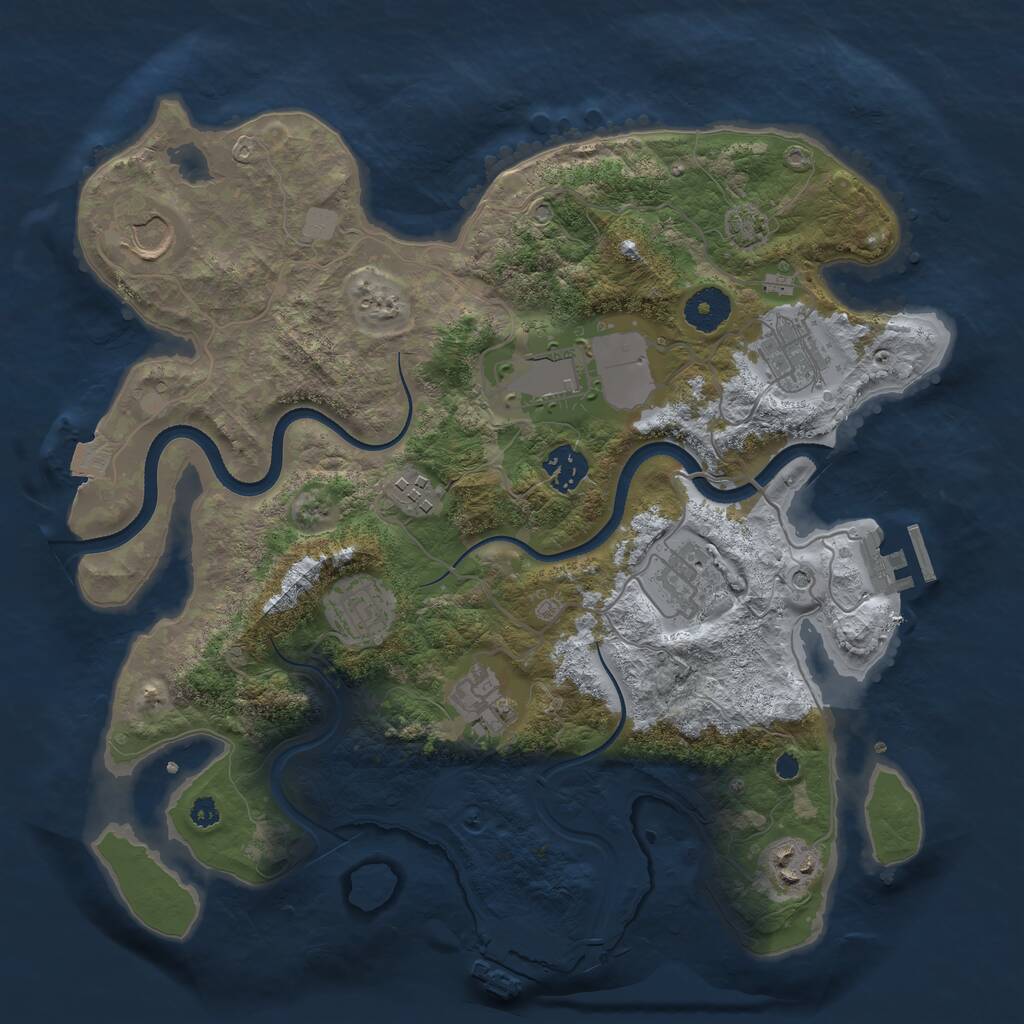 Rust Map: Procedural Map, Size: 3500, Seed: 827082207, 14 Monuments
