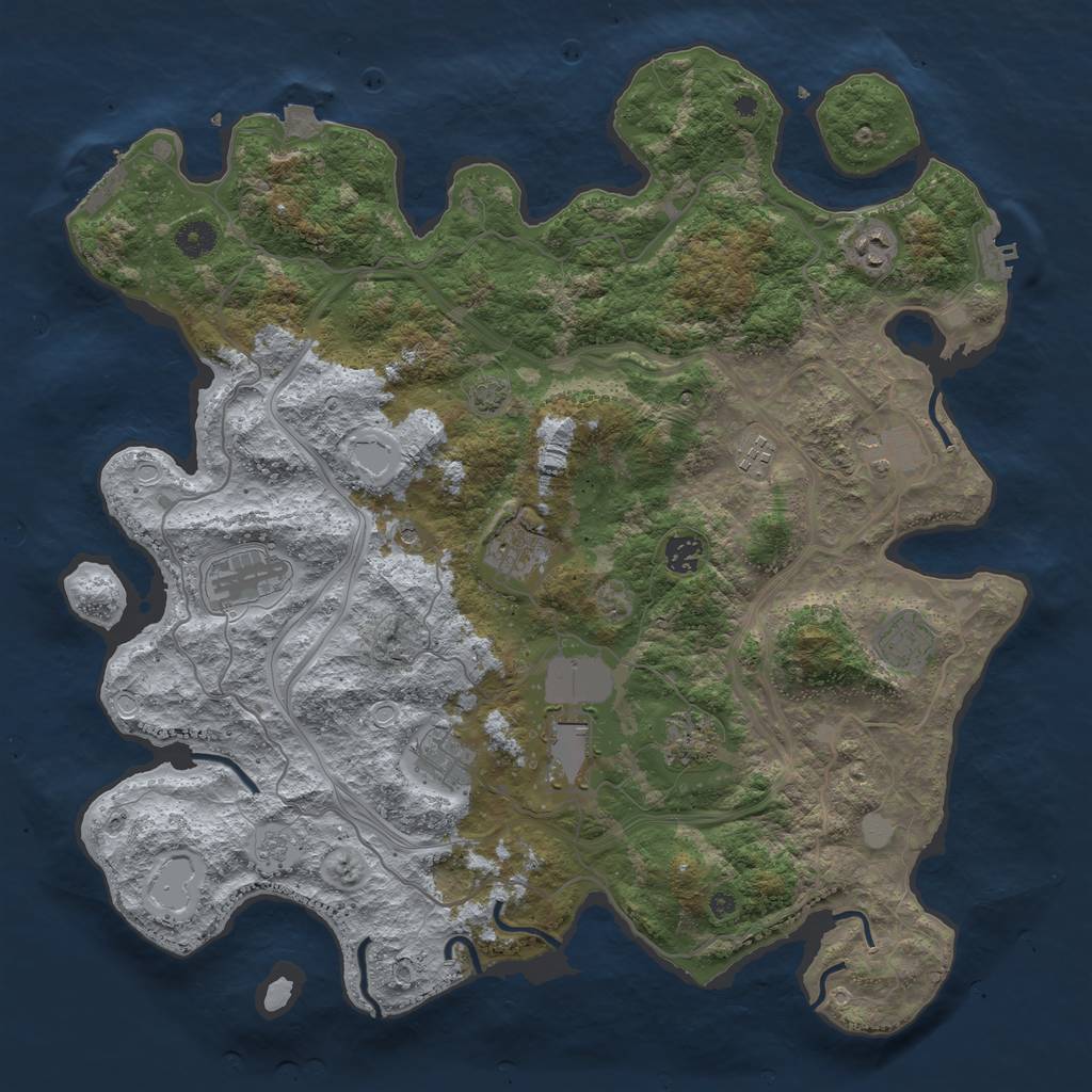 Rust Map: Procedural Map, Size: 4250, Seed: 19102023, 18 Monuments