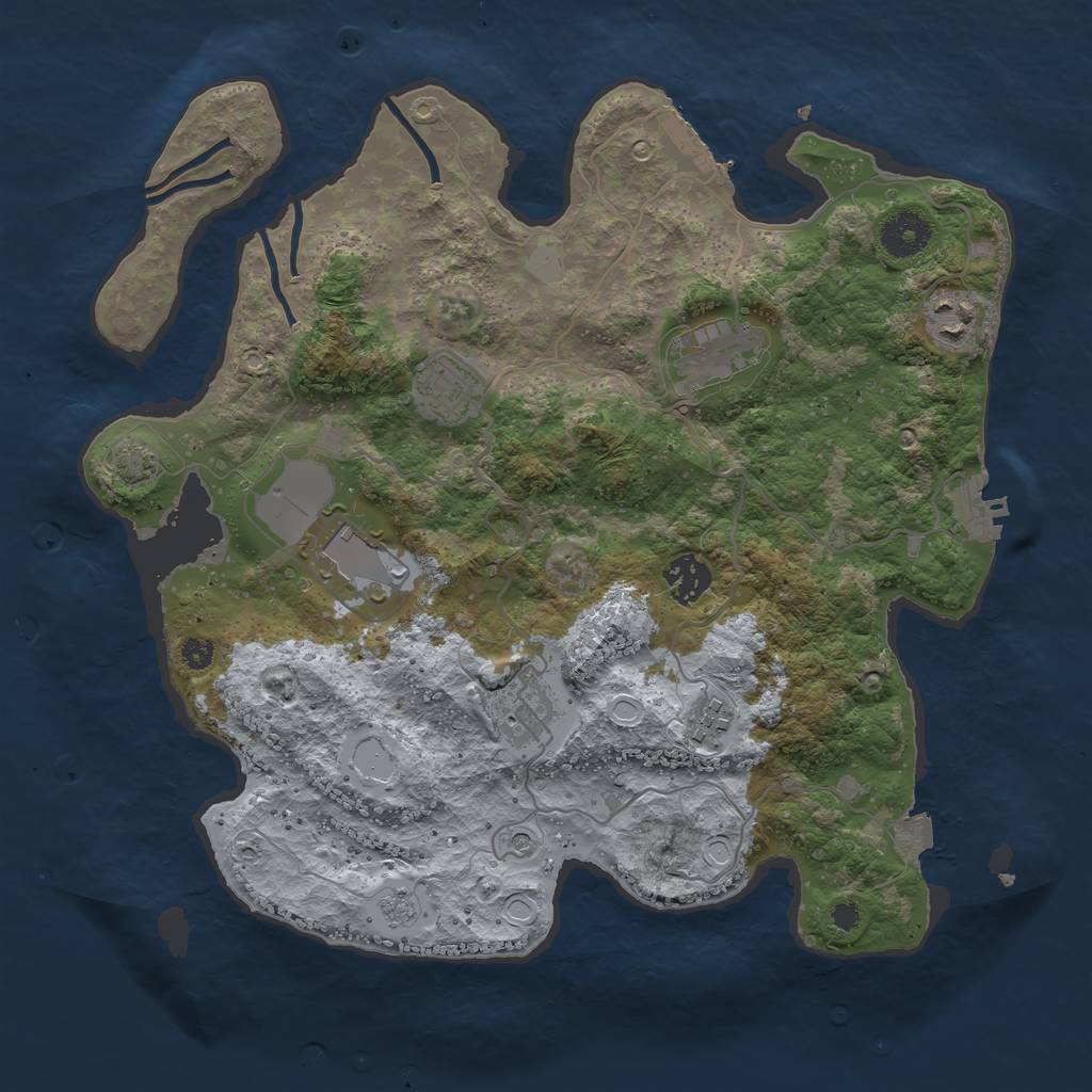 Rust Map: Procedural Map, Size: 3500, Seed: 98042364, 15 Monuments