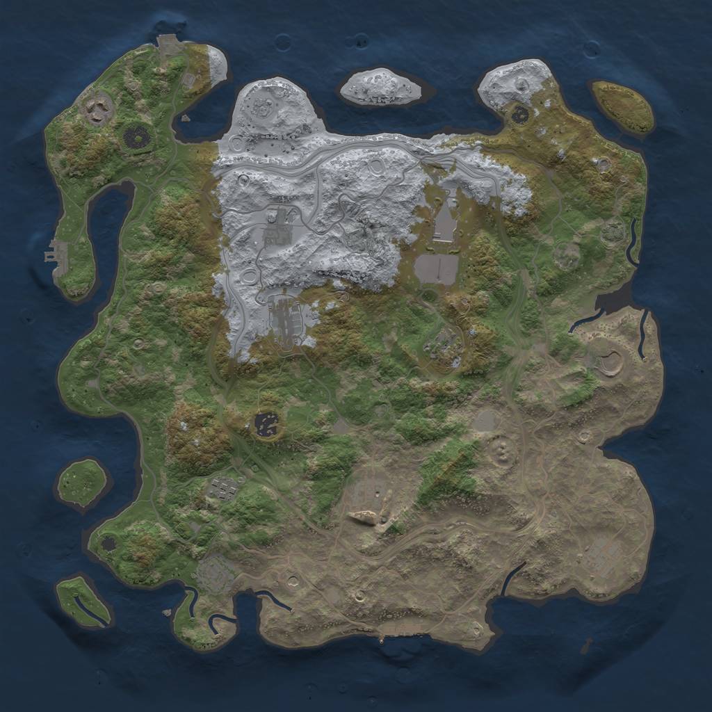 Rust Map: Procedural Map, Size: 4250, Seed: 60722058, 19 Monuments