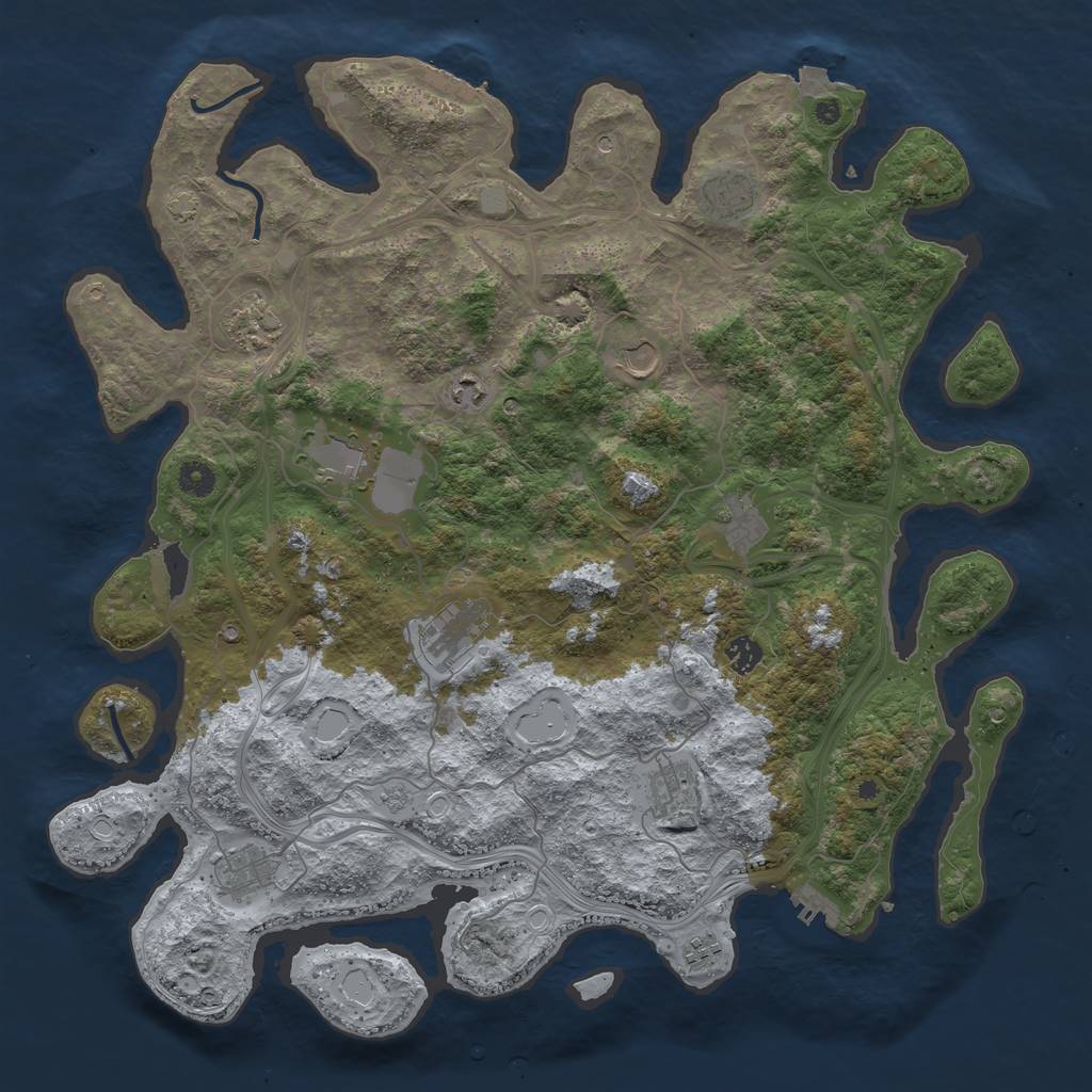 Rust Map: Procedural Map, Size: 4500, Seed: 1664124050, 19 Monuments