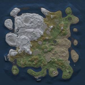 Thumbnail Rust Map: Procedural Map, Size: 3600, Seed: 36996836, 15 Monuments