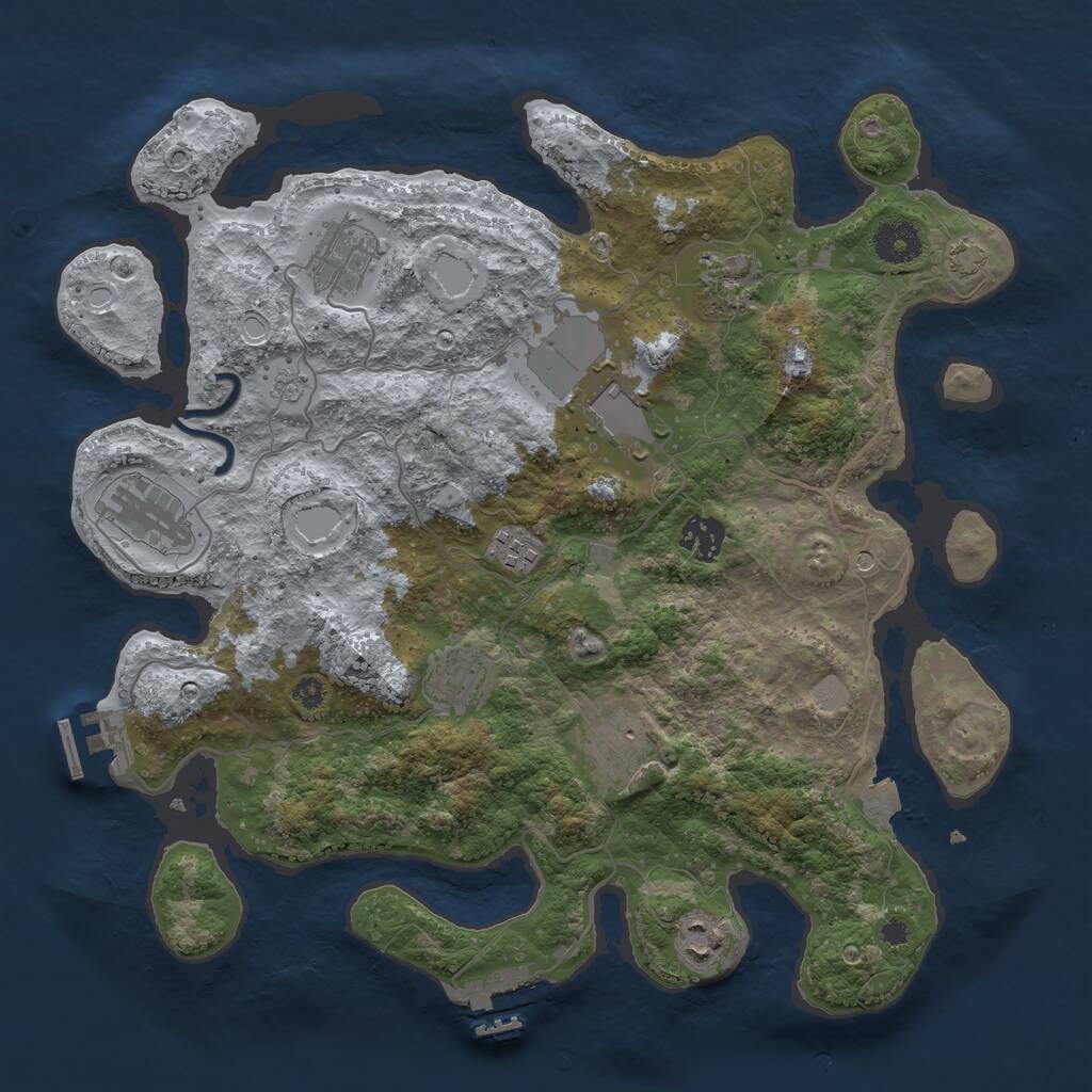 Rust Map: Procedural Map, Size: 3600, Seed: 36996836, 15 Monuments