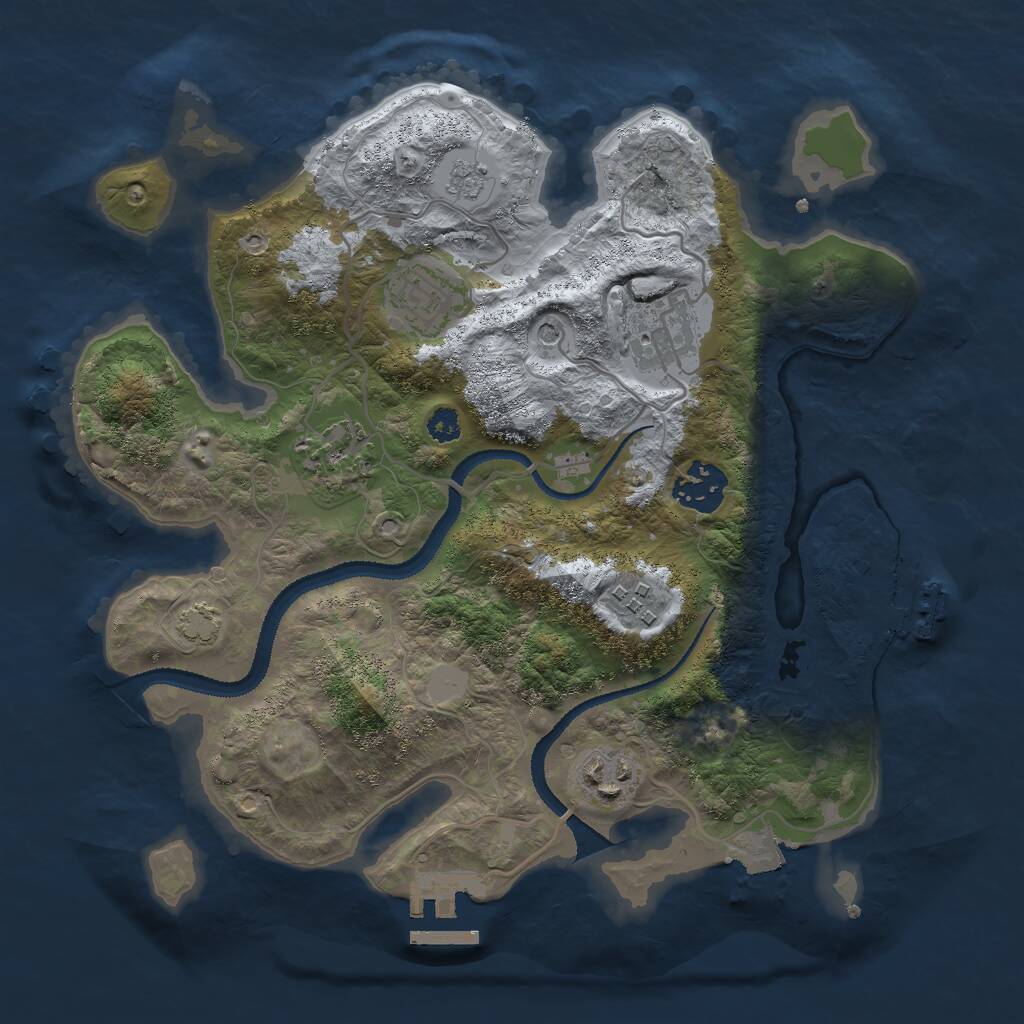 Rust Map: Procedural Map, Size: 3000, Seed: 931565077, 12 Monuments