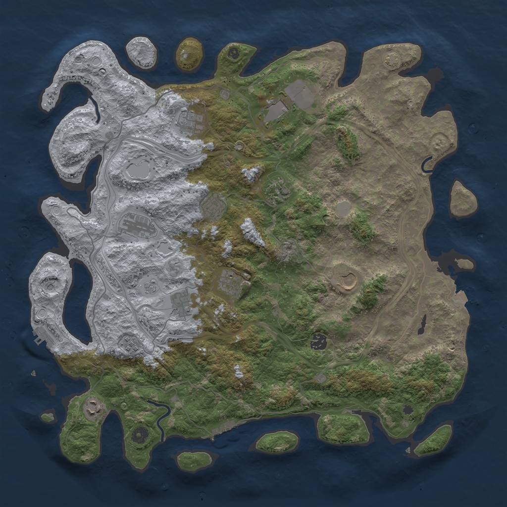 Rust Map: Procedural Map, Size: 4500, Seed: 893446442, 19 Monuments