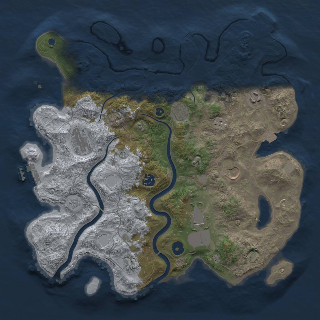 Rust Map: Procedural Map, Size: 3750, Seed: 19102023, 14 Monuments