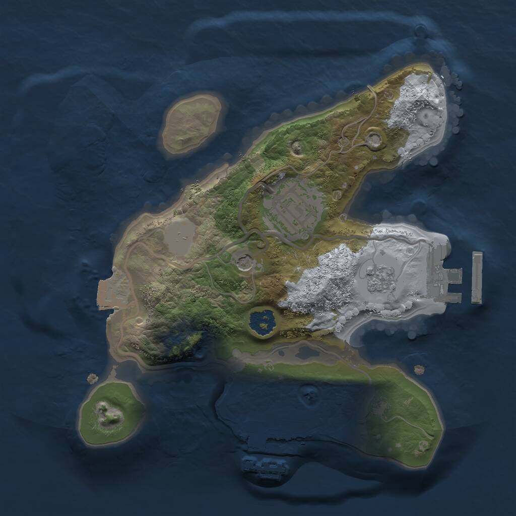 Rust Map: Procedural Map, Size: 2000, Seed: 1673339547, 6 Monuments