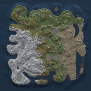 Thumbnail Rust Map: Procedural Map, Size: 3700, Seed: 447971124, 18 Monuments