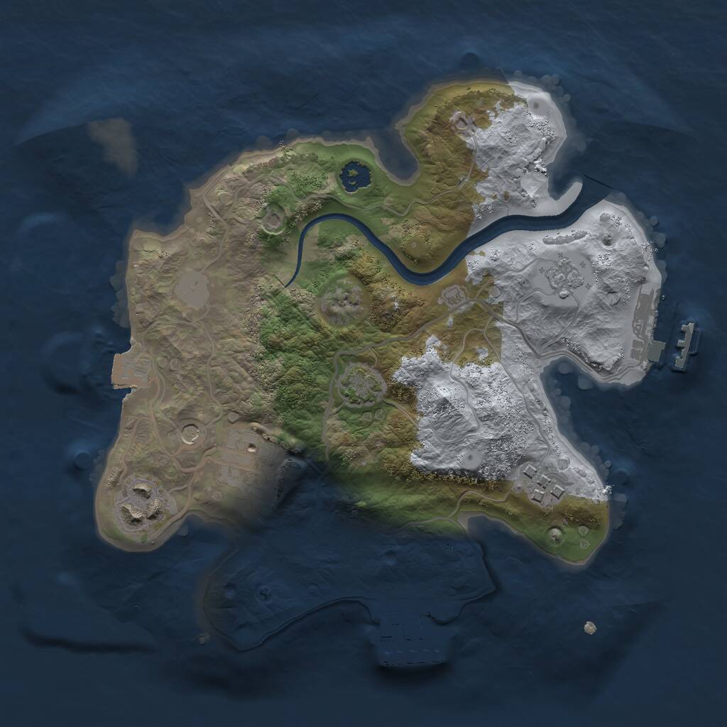 Rust Map: Procedural Map, Size: 2400, Seed: 1235634861, 9 Monuments