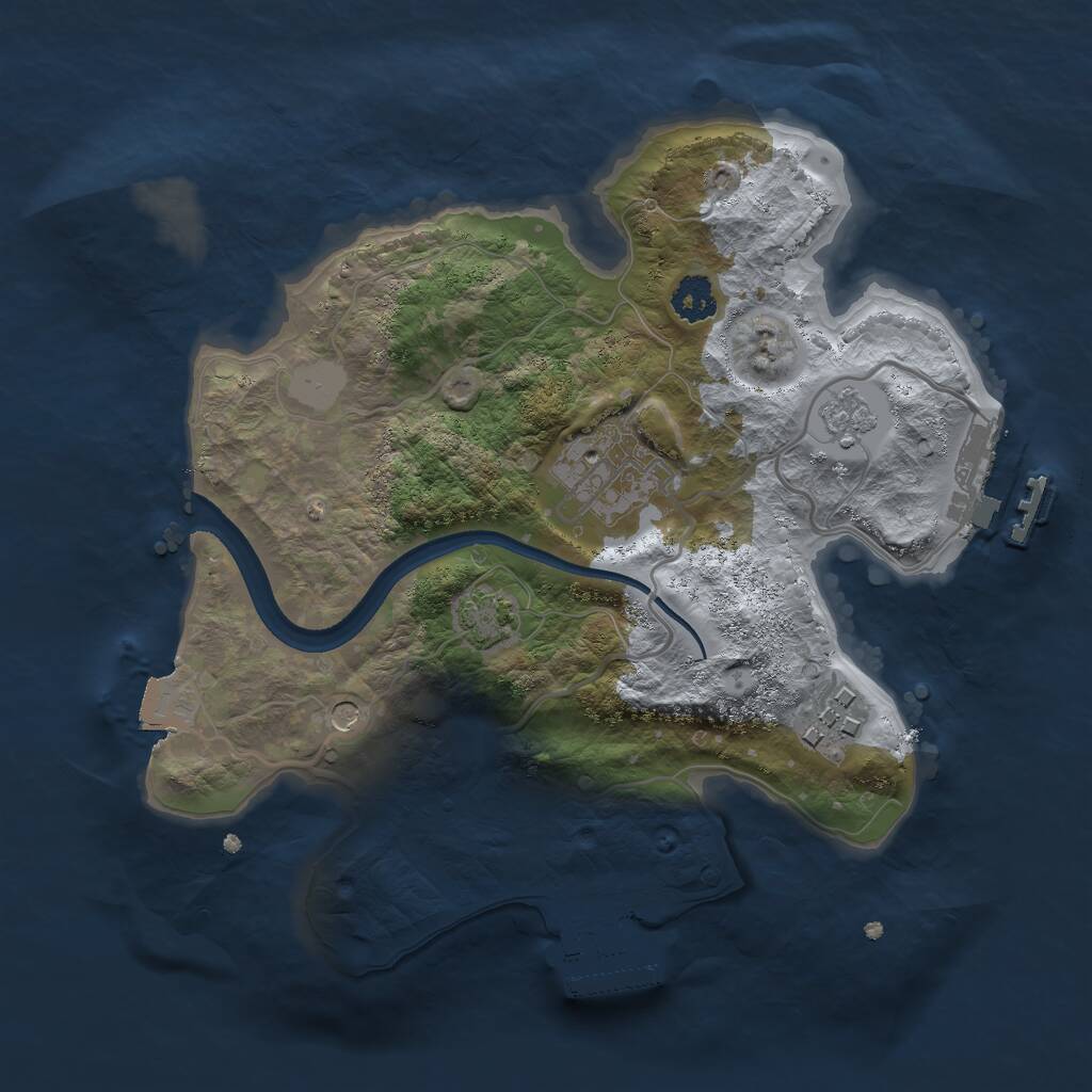 Rust Map: Procedural Map, Size: 2400, Seed: 1235634861, 8 Monuments
