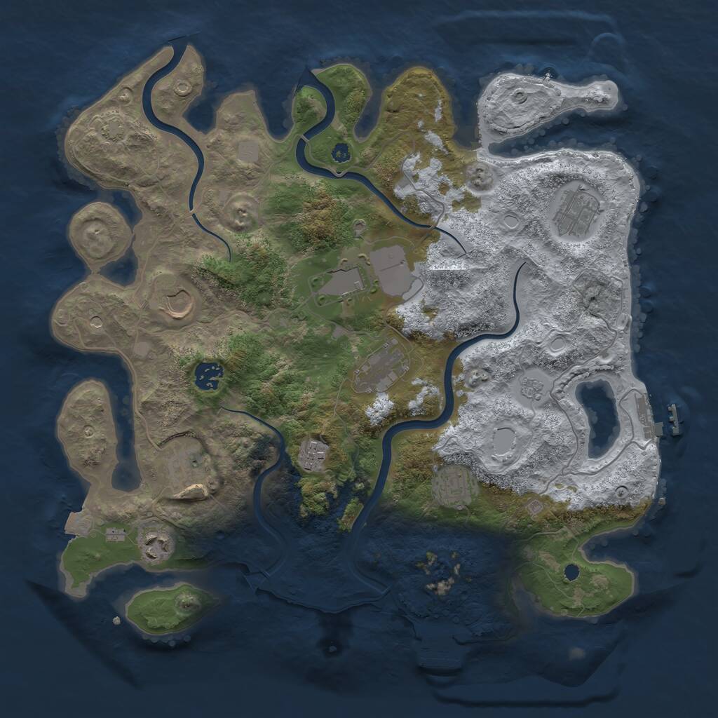 Rust Map: Procedural Map, Size: 3750, Seed: 1945568737, 15 Monuments