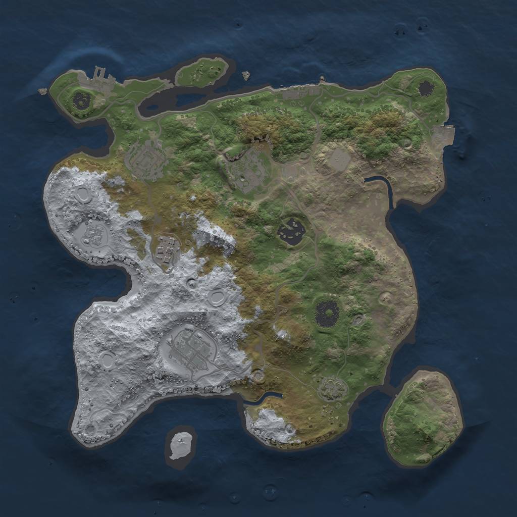 Rust Map: Procedural Map, Size: 3000, Seed: 68234, 12 Monuments