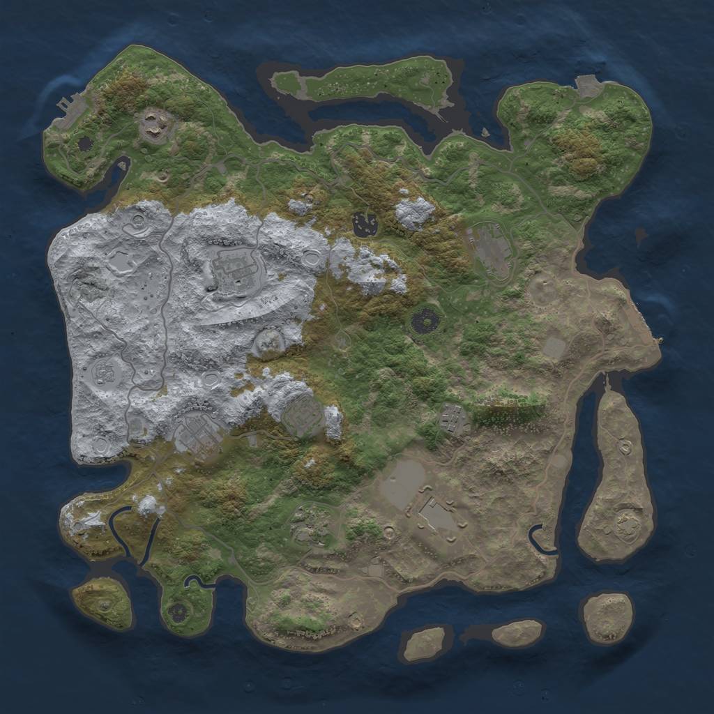 Rust Map: Procedural Map, Size: 4000, Seed: 103357442, 17 Monuments