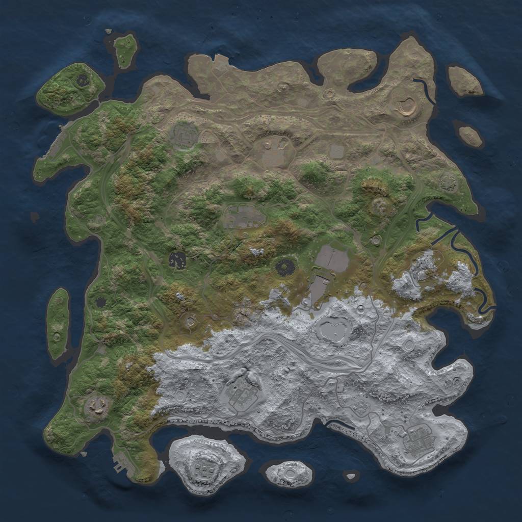 Rust Map: Procedural Map, Size: 4250, Seed: 1830008042, 19 Monuments