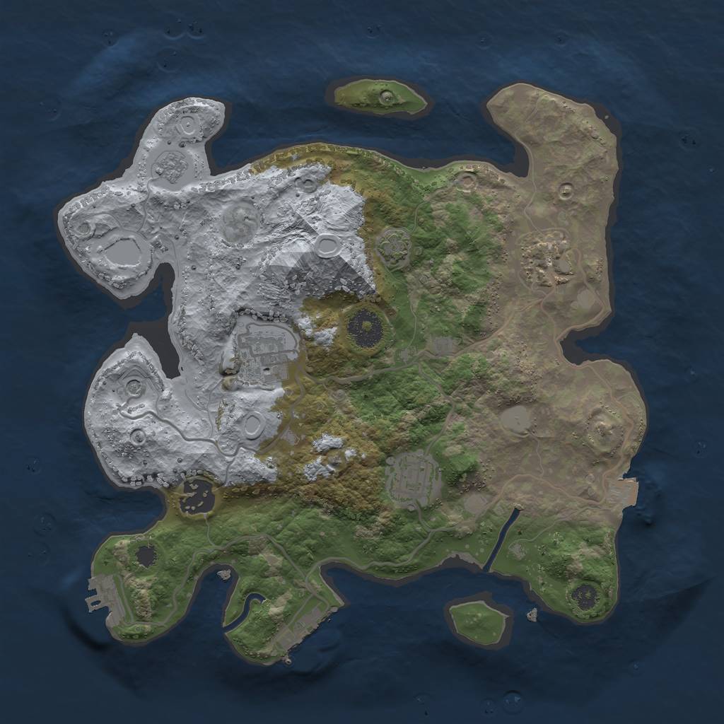 Rust Map: Procedural Map, Size: 3000, Seed: 59212, 12 Monuments