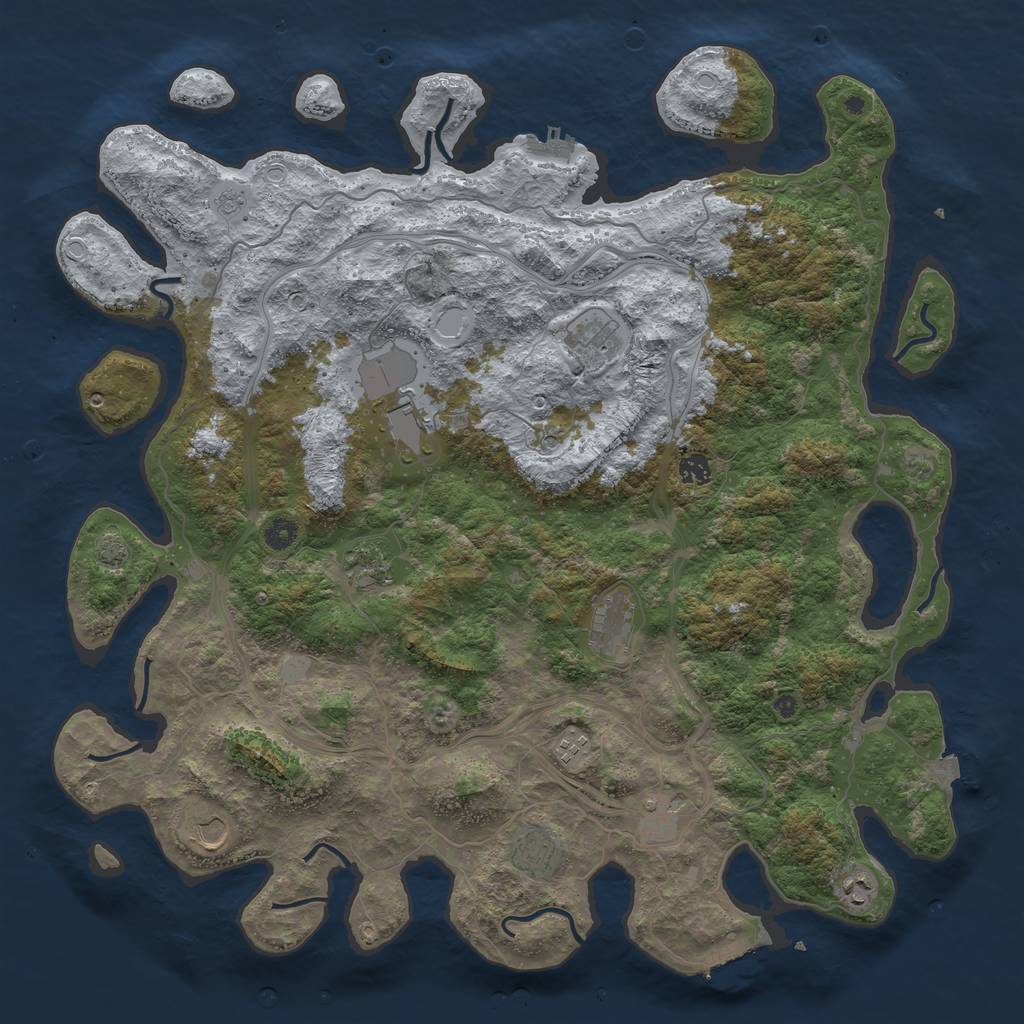 Rust Map: Procedural Map, Size: 4750, Seed: 508, 18 Monuments